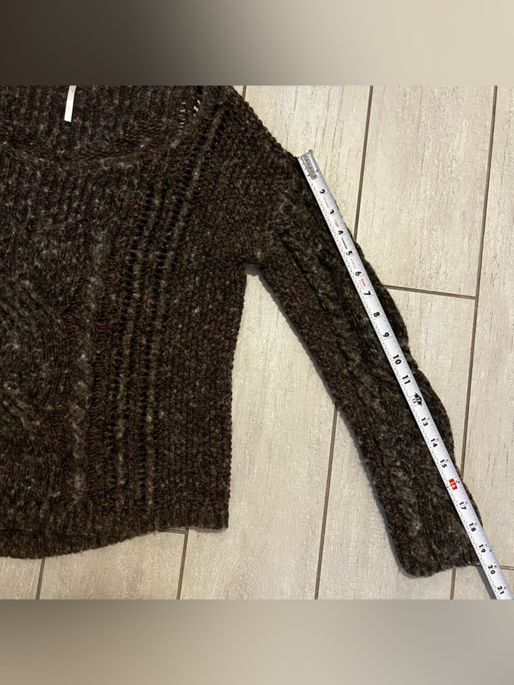 Free People Forest Sweater Chunky Boho Wool/Alpaca Size L Cable Knit Oversized - Picture 9 of 9
